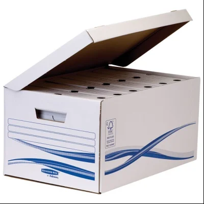 Kutija arhivska-kontejner za arhivske kutije s poklopom Basic Maxi pk10 Fellowes 4460502 belo-plava
