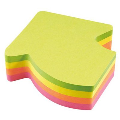 Blok samolepljiv oblik 70x70mm 200L Strelica zakrivljena Info Notes 5827-39 neon-sort blister