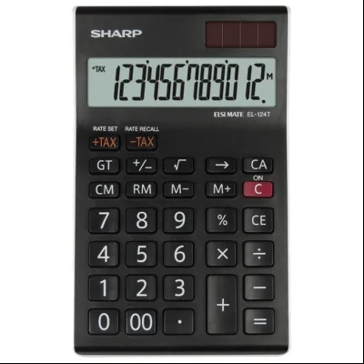 Kalkulator komercijalni 12mesta Sharp EL-124T-WH crno beli blister