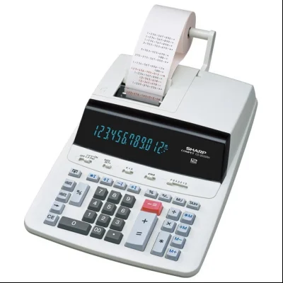 Računska mašina 12mesta sa adapterom Sharp CS-2635RH-GY siva!!