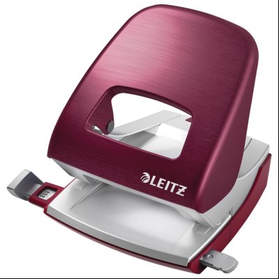 Bušač 2 rupe do  30 listova Metal Style Leitz 50060128 crveni (garnet)