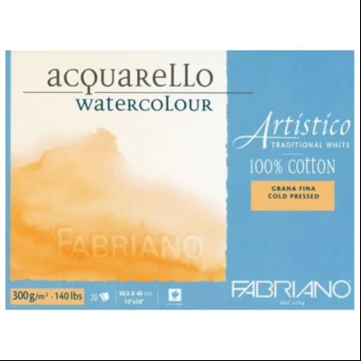 Blok Watercolour Artistico traditional 30,5x45,5cm 20L 300g (cold pressed/gr.fina) Fabriano 19013045