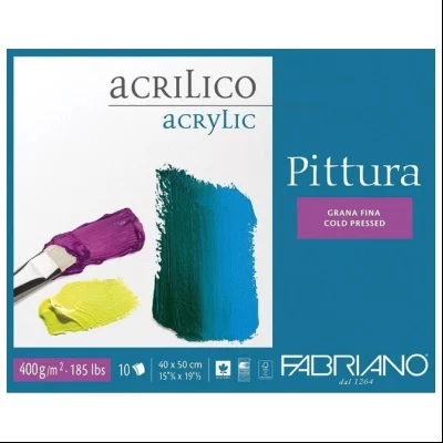 Blok Pittura Acrilico 40x50cm 400g 10L (cold pressed/grana fina) Fabriano 40004050