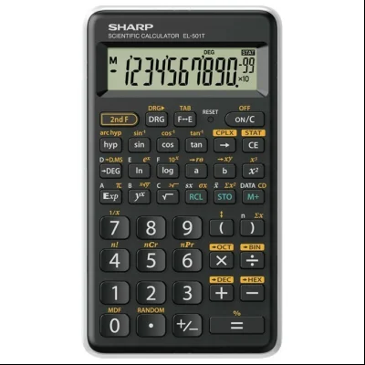 Kalkulator tehnički 10+2mesta 146 funkcija Sharp EL-501TB-WH crno beli blister