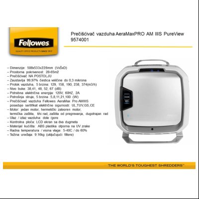 Pročišćivač vazduha AeraMaxPRO AM IIIS PureView Fellowes 9574001