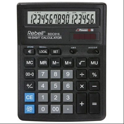 Kalkulator komercijalni 16mesta Rebell RE-BDC616 BX crni