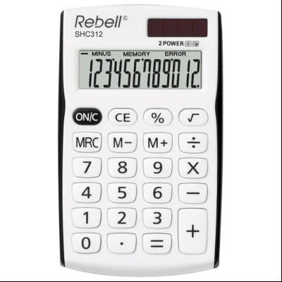 Kalkulator džepni 12mesta Rebell RE-SHC312BK BX belo crni
