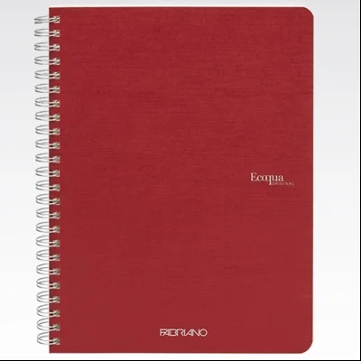 Sveska spirala A5 karo 70L 90g EcoQua Fabriano 19148103 tamno crvena (cherry)