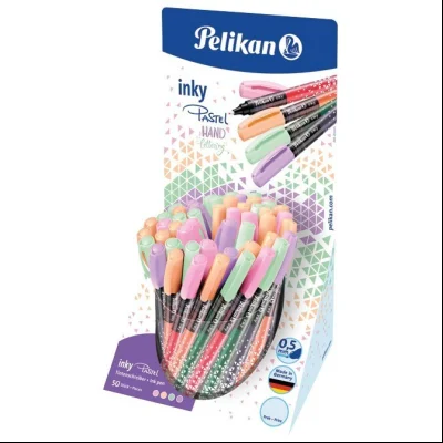 Roler 0,5mm Inky 273 u čaši 4boje pk50 Pelikan 605342 pastelno sortirano
