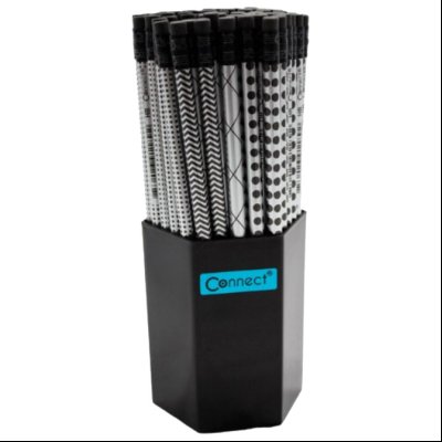 Olovka grafitna HB s gumicom Black/Silver u čaši Connect 54321 sortirano 72/432/1728