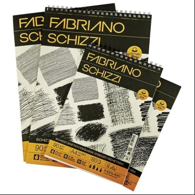 Blok Schizzi skicen (20% cotton) spirala gore A3 80L 90g Fabriano 19100715