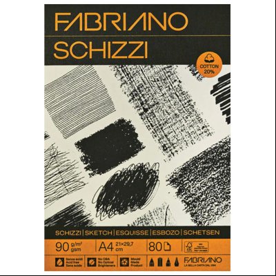 Blok Schizzi skicen (20% cotton) A4 80L 90g Fabriano 19100716