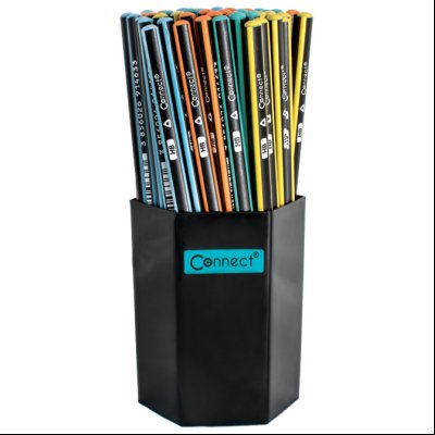 Olovka grafitna HB trouglasta Black u čaši Connect 57341 sortirano