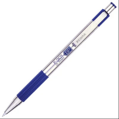 Olovka hemijska 0,7mm sa rebrastim gripom F-301 Zebra EF301BL srebrno-plava