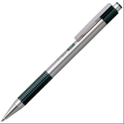 Olovka hemijska 0,7mm sa rebrastim gripom F-301 Zebra EF301GN srebrno-zelena