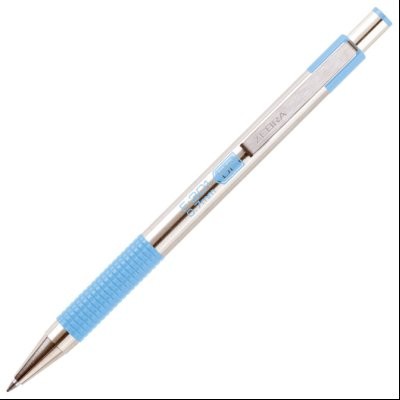 Olovka hemijska 0,7mm sa rebrastim gripom F-301 Pastel Zebra 90702 srebrno-pastelno plava