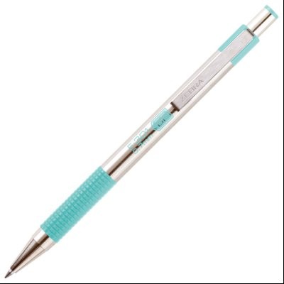 Olovka hemijska 0,7mm sa rebrastim gripom F-301 Pastel Zebra 90704 srebrno-pastelno zelena