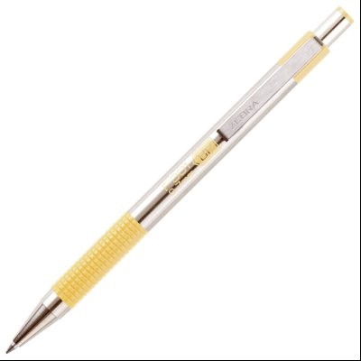 Olovka hemijska 0,7mm sa rebrastim gripom F-301 Pastel Zebra 90705 srebrno-pastelno žuta