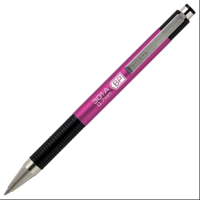 Olovka hemijska 0,7mm sa rebrastim gripom 301A Zebra 26347 metalik roze-crna