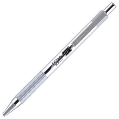 Olovka hemijska 0,7mm sa rebrastim gripom 301A Zebra 26343 metalik srebrna-bela