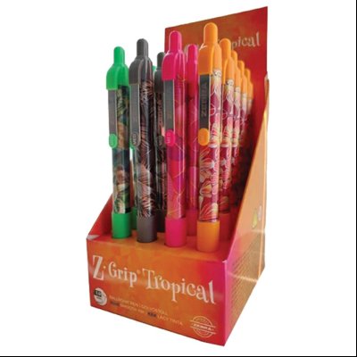 Olovka hemijska 1,0mm sa gumenim gripom Z-Grip Tropical Zebra 89621 4boje displej