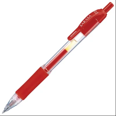 Roler gel 0,5mm sa gumenim gripom Sarasa Retractable (uložak crveni) Zebra 46730 crveni
