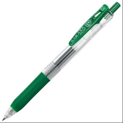 Roler gel 0,5mm sa gumenim gripom Sarasa Clip (uložak tamno zeleni) Zebra 35134 tamno zeleni