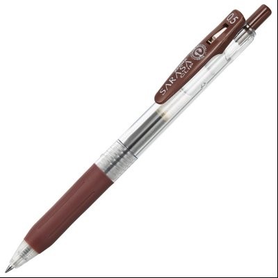 Roler gel 0,5mm sa gumenim gripom Sarasa Clip (uložak braon) Zebra 35136 braon