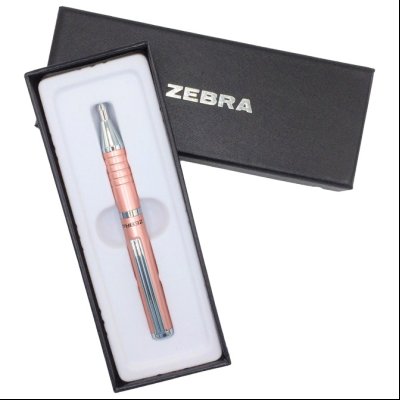 Olovka hemijska teleskopska 0,7mm u poklon kutiji SL-F1 Zebra 10082 zlatno roze-srebrna