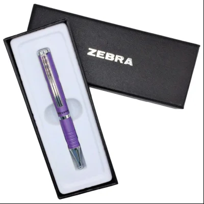 Olovka hemijska teleskopska 0,7mm u poklon kutiji SL-F1 Zebra 23478-24 ljubičasta-srebrna