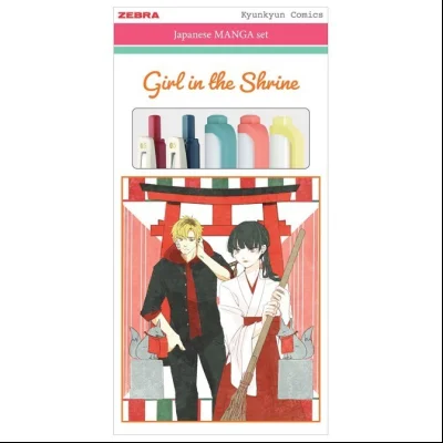 Set Manga Girl in the Shrine (roler Sarasa Clip pk2+flomaster obostrani Mildliner pk3) Zebra 56535