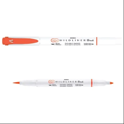 Flomaster obostrani 0,5/4mm Mildliner Brush&Marker Zebra 79230 tamno narandžasti