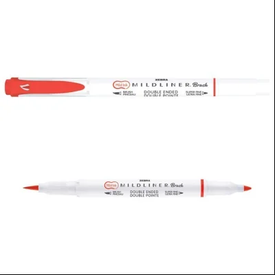 Flomaster obostrani 0,5/4mm Mildliner Brush&Marker Zebra 79490 narandžasti