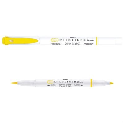 Flomaster obostrani 0,5/4mm Mildliner Brush&Marker Zebra 79550 limun žuti