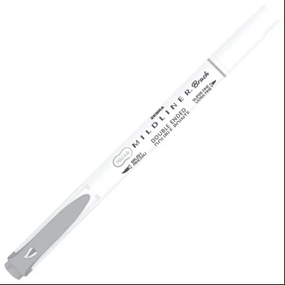 Flomaster obostrani 0,5/4mm Mildliner Brush&Marker Zebra 79110 sivi