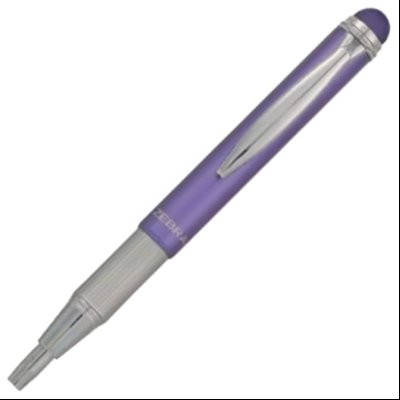 Olovka hemijska teleskopska 0,7mm bez kutije Stylus Metallic Zebra 46618 ljubičasta