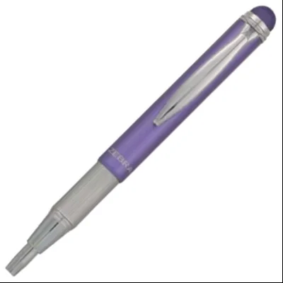 Olovka hemijska teleskopska 0,7mm bez kutije Stylus Metallic Zebra 46618 ljubičasta