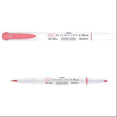 Flomaster obostrani 0,5/4mm Mildliner Brush&Marker Zebra 79570 prljavo roze