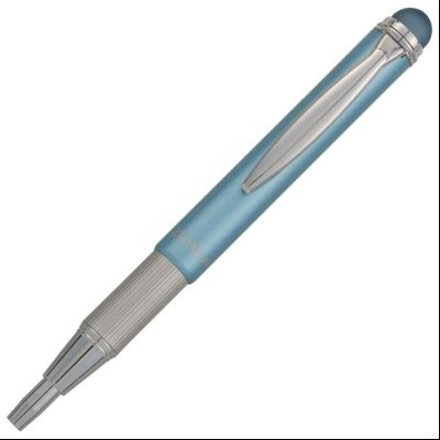 Olovka hemijska teleskopska 0,7mm u poklon kutiji Stylus Metallic Zebra 46616 svetlo plava