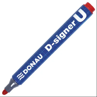 Marker permanentni 2-4mm okrugli vrh D-signer U Donau 7371001-04PL crveni