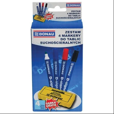 Marker za belu tablu okrugli vrh 2-4mm D-signer B pk4+brisač Donau 7372904-99PL blister