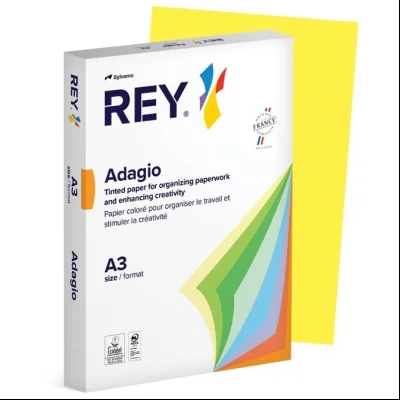 Papir Copy Rey Adagio A3 80g pk500 Sylvamo 66 jarko žuti (yellow)