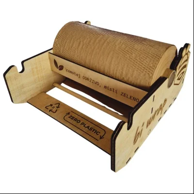 Papir pak/3D-Saće rolna 80g 38cmx250m dispenzer drveni Bi Wrap BWDNT 380 natur