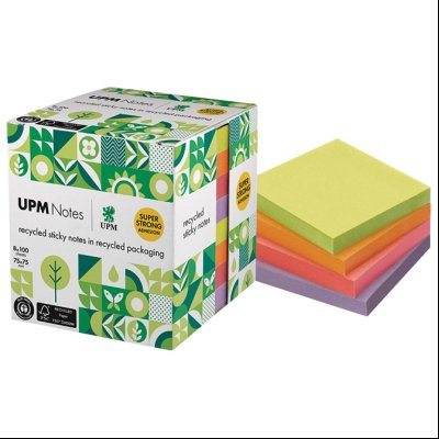 Blok samolepljiv  75x75mm 100L pk8 UPM 5654-97UR-8 neon