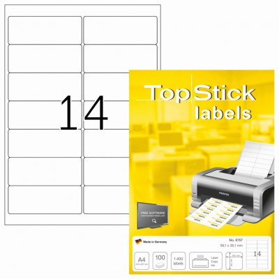 Etikete TOPSTICK 99,1x38,1 A4/14 1/100