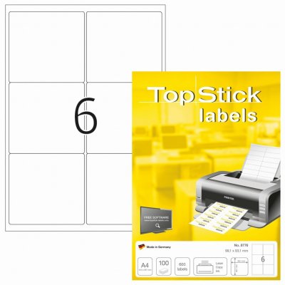 Etikete TOPSTICK 99,1x93,1 A4/6 1/100