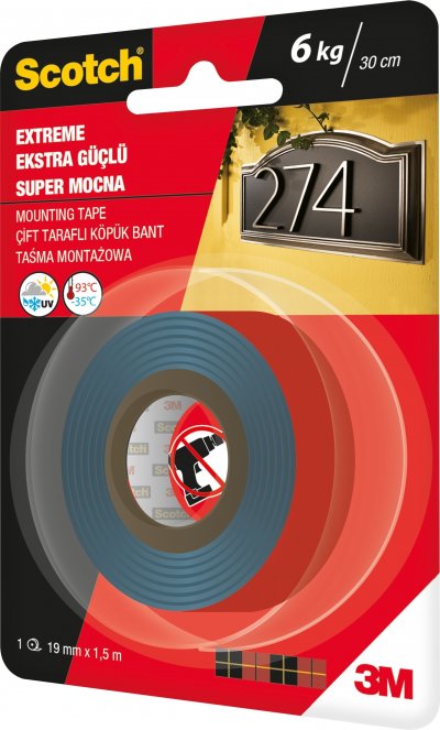 Traka za montažu Scotch EXTREME 4002, 19mm x1,5m