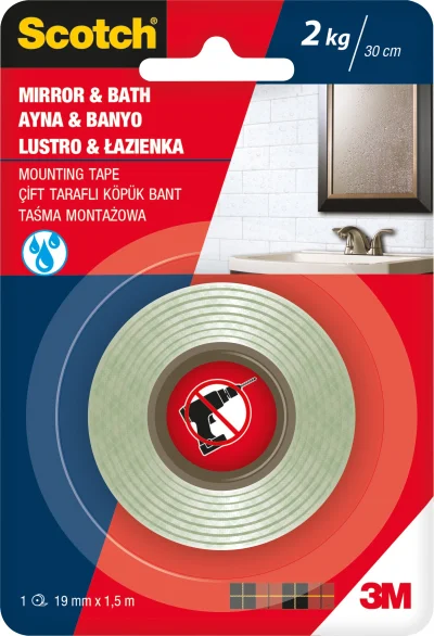 Traka za montažu Scotch MIRROR, 19mm x1,5m