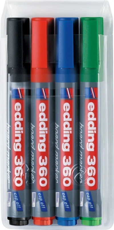 Marker za belu tablu E-360 1,5-3mm, zaobljeni, set 1/4