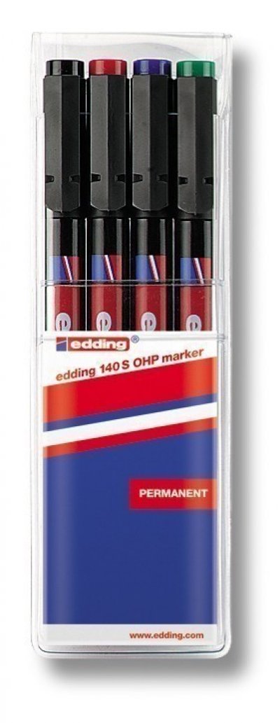Permanent pen OHP marker 0,3mm, set 1/4 140S